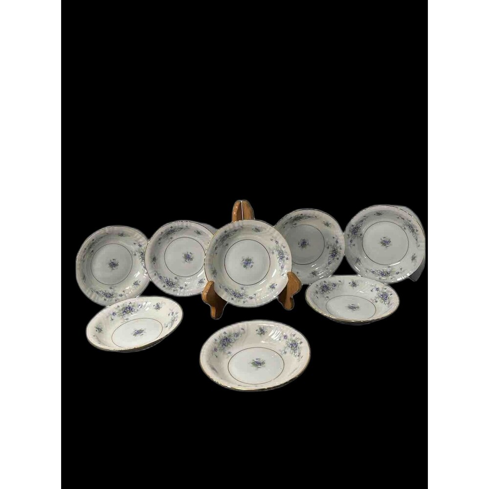 Johann Haviland‎ Violet Pattern Bowls Set Of 8- 6In Floral/ Vintage